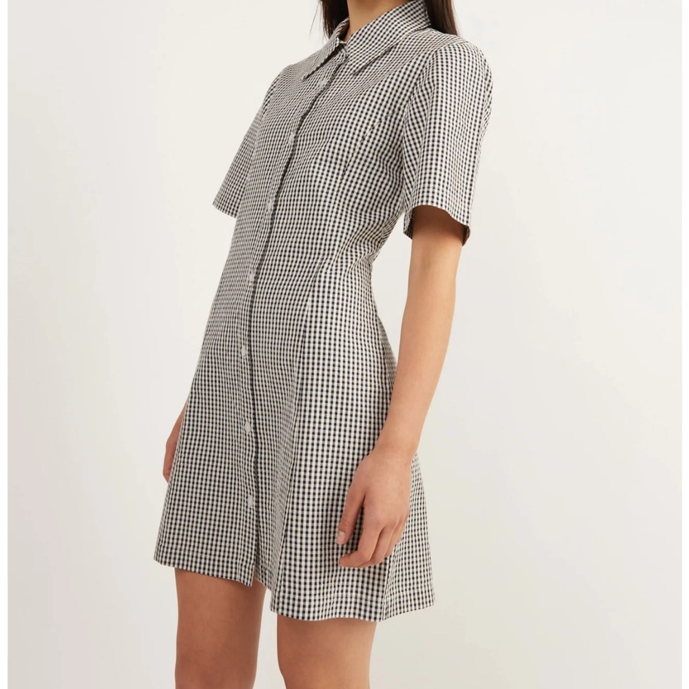 COLLARED MINI GINGHAM DRESS | OAK+FORT | NWT